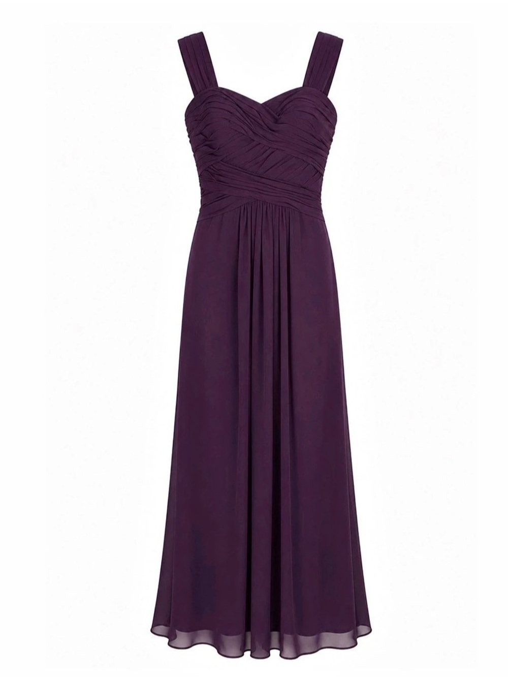 Bill Levkoff Ruched Maxi Dress in Purple Size 12